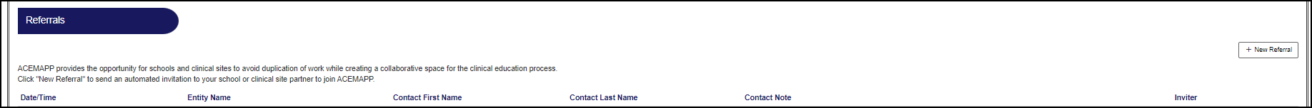 Snapshot Referrals section example.