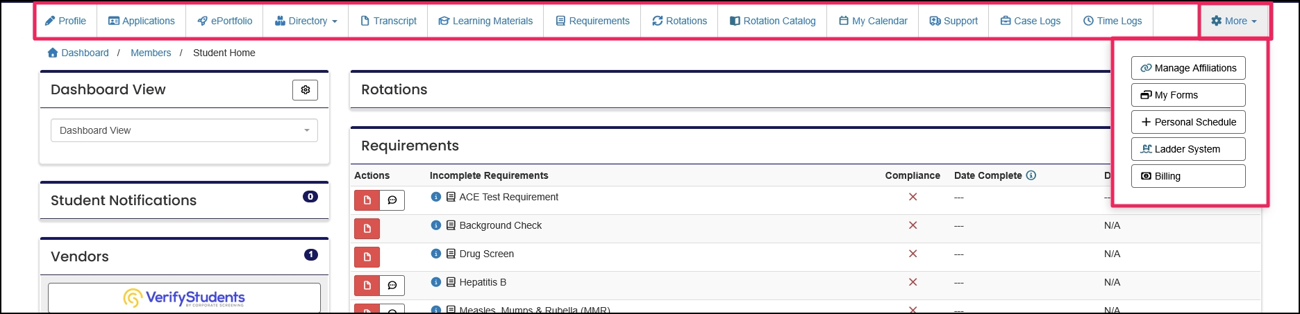 Member nav-bar example.